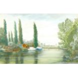 C. W. Smith (British, 20th century): 'Sutton', a view of the river Nene, possibly by Walter Smith of