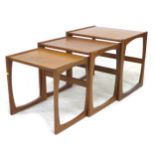 A retro G-Plan teak nest of three occasional tables, from the Quadrille Range designed by R.