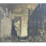 After Sir Frank Brangwyn (British, 1867-1956): 'Church of St Nicholas, Dixmuden', etching, 1908,