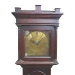 An 18th century mahogany long case clock, with square brass dial, signed 'Fran Overall,