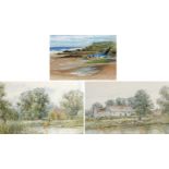 A group of three watercolours, comprising A. Roger (British, early 20th century): 'Mongewell' and '