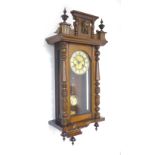A early 20th century German mahogany Junghans regulator wall clock, 8 day movement with chime,