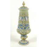 A Villeroy & Boch Mettlach pottery exhibition style vase and cover, circa 1910, moulded in relief