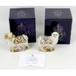 Two Royal Crown Derby paperweights, modelled as "Imari Imari Ewe", a Royal Crown Derby Visitor