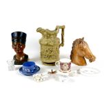 A group of pottery and china collectables, including a Victorian Charles Meigh moulded pottery