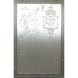 The Silver Map of Great Britain, Danbury Mint, 1978, etched with the boundary lines and coats of