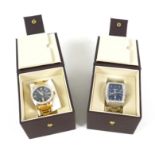 Two modern Ingersoll gentleman's quartz wristwatches, one gold plated, model IG0731 MI, with