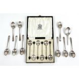 A collection of Edwardian silver tea and coffee spoons