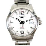 A Longines VHP Perpetual Calendar gentleman's stainless steel wristwatch, on stainless steel