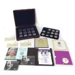 A group of collectable modern coins, comprising five Elizabeth II Royal Mint UK £20 fine silver