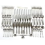 A suite of silver plated cutlery, Dubarry pattern, approximately 8 place settings, including knives,