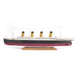 A modern scale model of the 'Titanic', hand built and painted, via subscription circa 2010-15, on