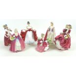 A group of six Royal Doulton lady figures, comprising 'Janet', HN1537, 16.5cm high, 'Top o' the