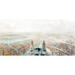 Two 19th century print engravings of London scenes, comprising a View of London from on top of St.