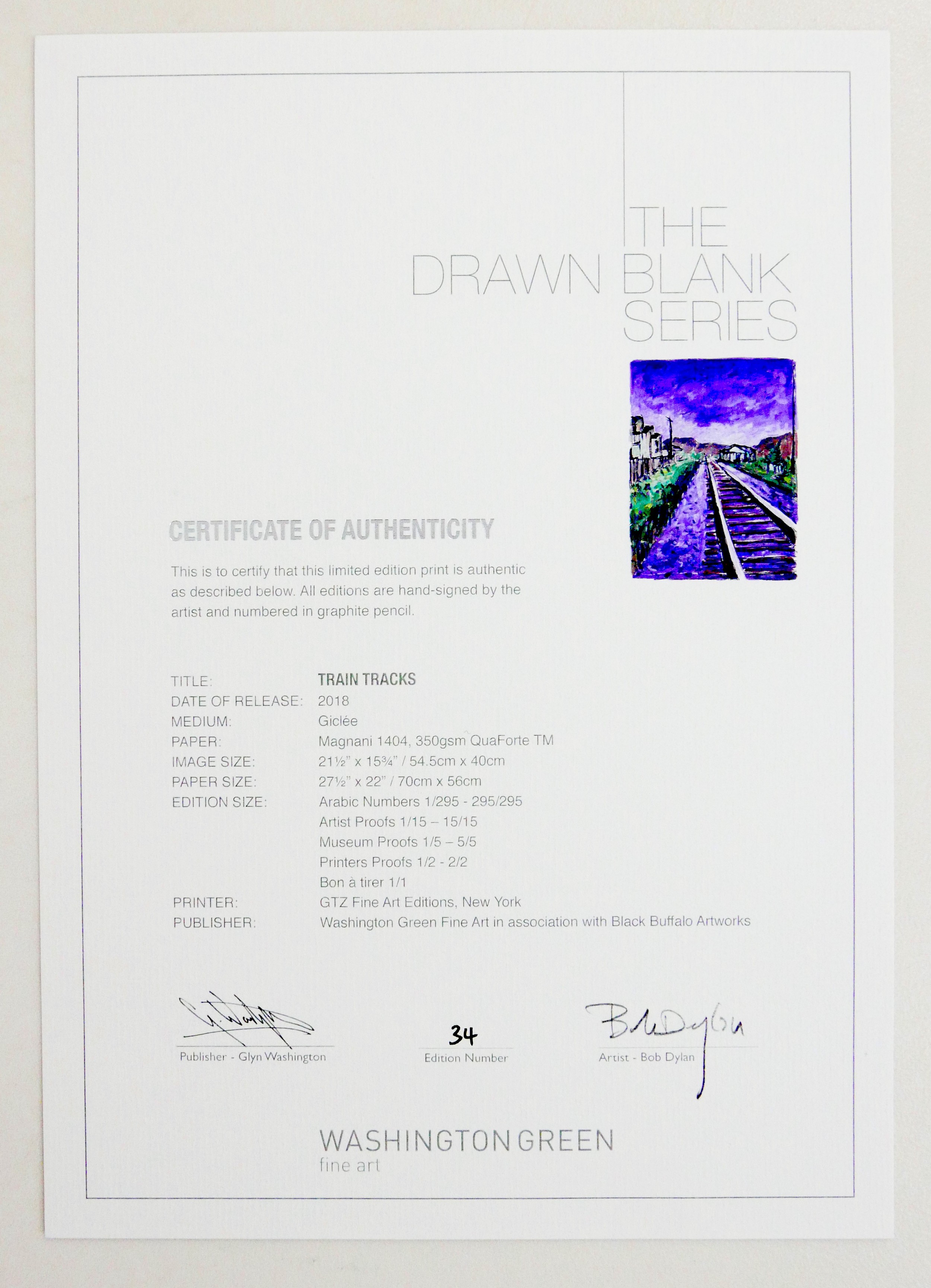 After Bob Dylan (American, b.1941-): Four 'Train Tracks' limited edition signed giclee prints, - Image 21 of 21