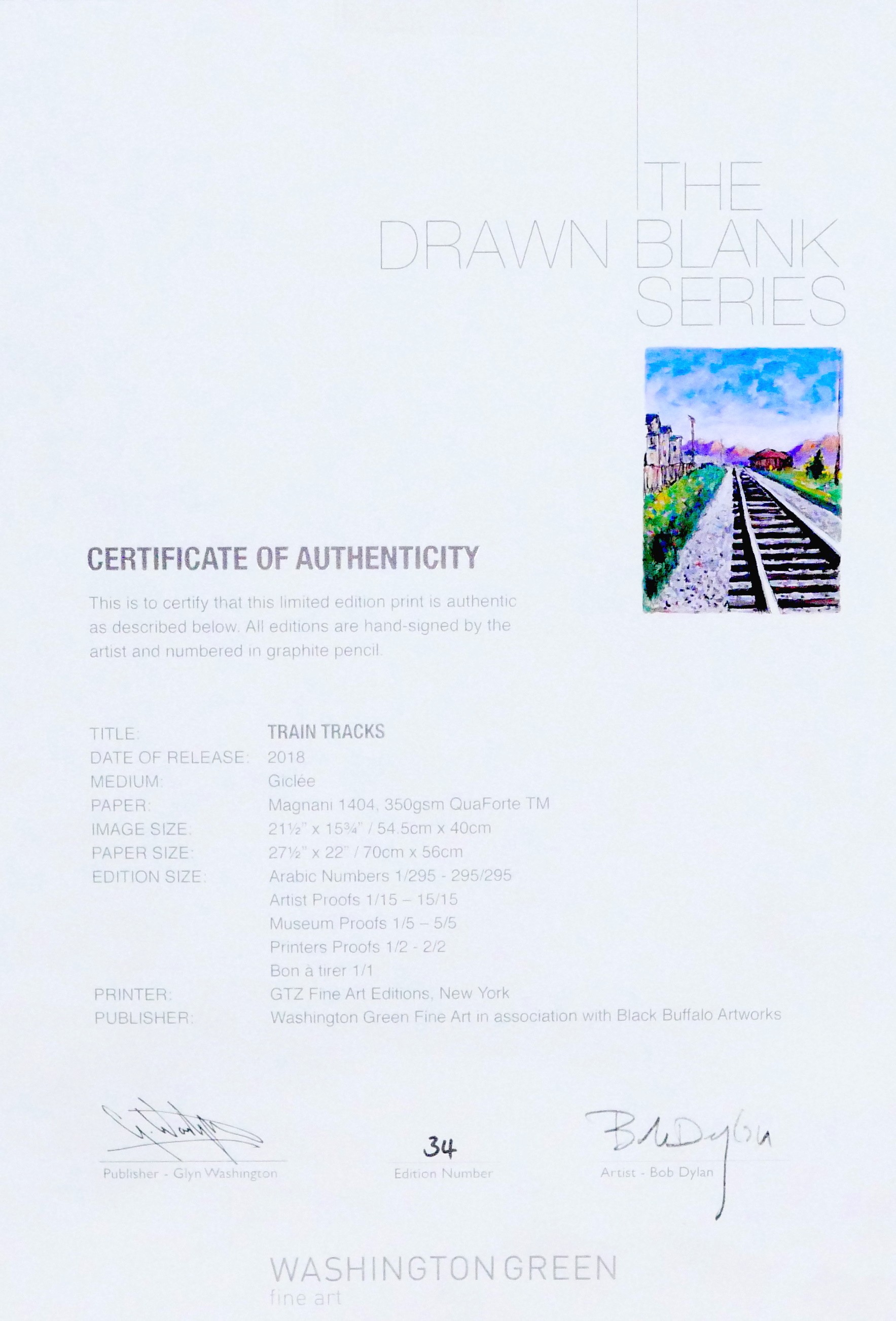 After Bob Dylan (American, b.1941-): Four 'Train Tracks' limited edition signed giclee prints, - Image 6 of 21