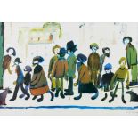 After Laurence Stephen Lowry (British, 1887-1976): 'People Standing About'