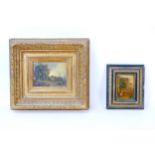 Continental School (19th century): Two small oil on board paintings, comprising a small painting