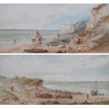 Leopold Rivers (British, 1852-1895): 'The South-east coast near Deal' and 'Bexhill from Pevensey