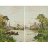 Stuart Lloyd RBA (British, 1845-1959): 'Gloucester' and 'Chichester', a pair of landscape views,