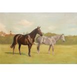 Alison Guest (British, 20th Century): Equine portrait, signed lower right, oil on board, 49.5 by