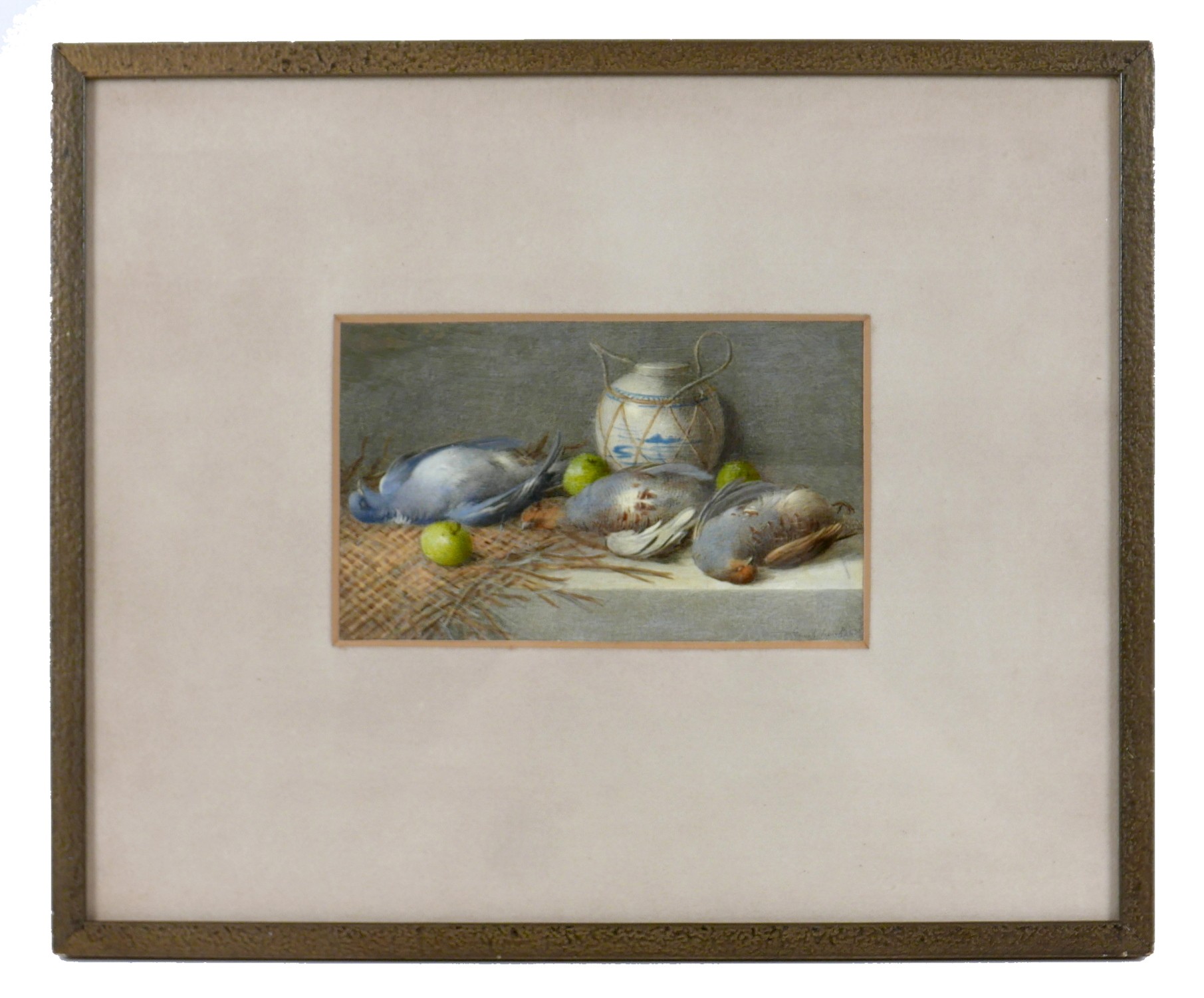 William Cruikshank (British, 1848-1922): a still life with dead game, depicting a pigeon and a brace - Image 2 of 5