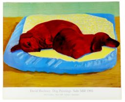 After David Hockney (British, b. 1937): a promotional exhibition poster, 'David Hockney Dog