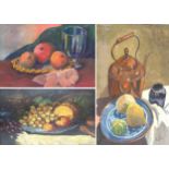 A group of three still life paintings, comprising K. M. Clasessen (1856-1928): a still life of