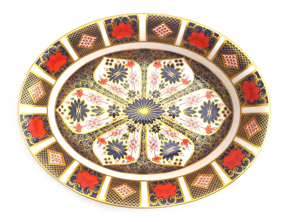 A Royal Crown Derby oval bowl, in the Imari pattern, 1128, richly gilded to the interior and - Image 2 of 4