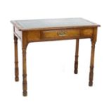 A late Victorian Gillows oak writing desk