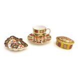 A small group of Royal Crown Derby Imari items, comprising an coffee can and saucer, 1128, 6.8cm