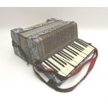 A vintage Alvari piano accordion, cased, in working order.