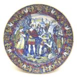 An Italian maiolica charger, circa 1900 in the manner of Rubboli (Gualdo Tadino), decorated in