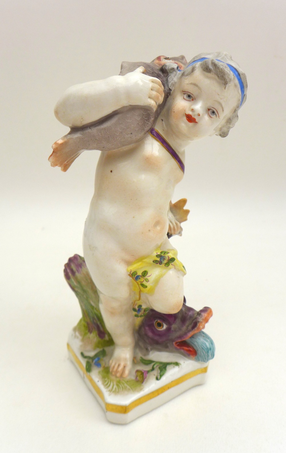 CATALOGUE AMENDMENT: A set of four 19th century Meissen style porcelain putti figures - Image 8 of 13