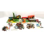 A collection of farming and equestrian/riding school toy figure sets with items from Britains,