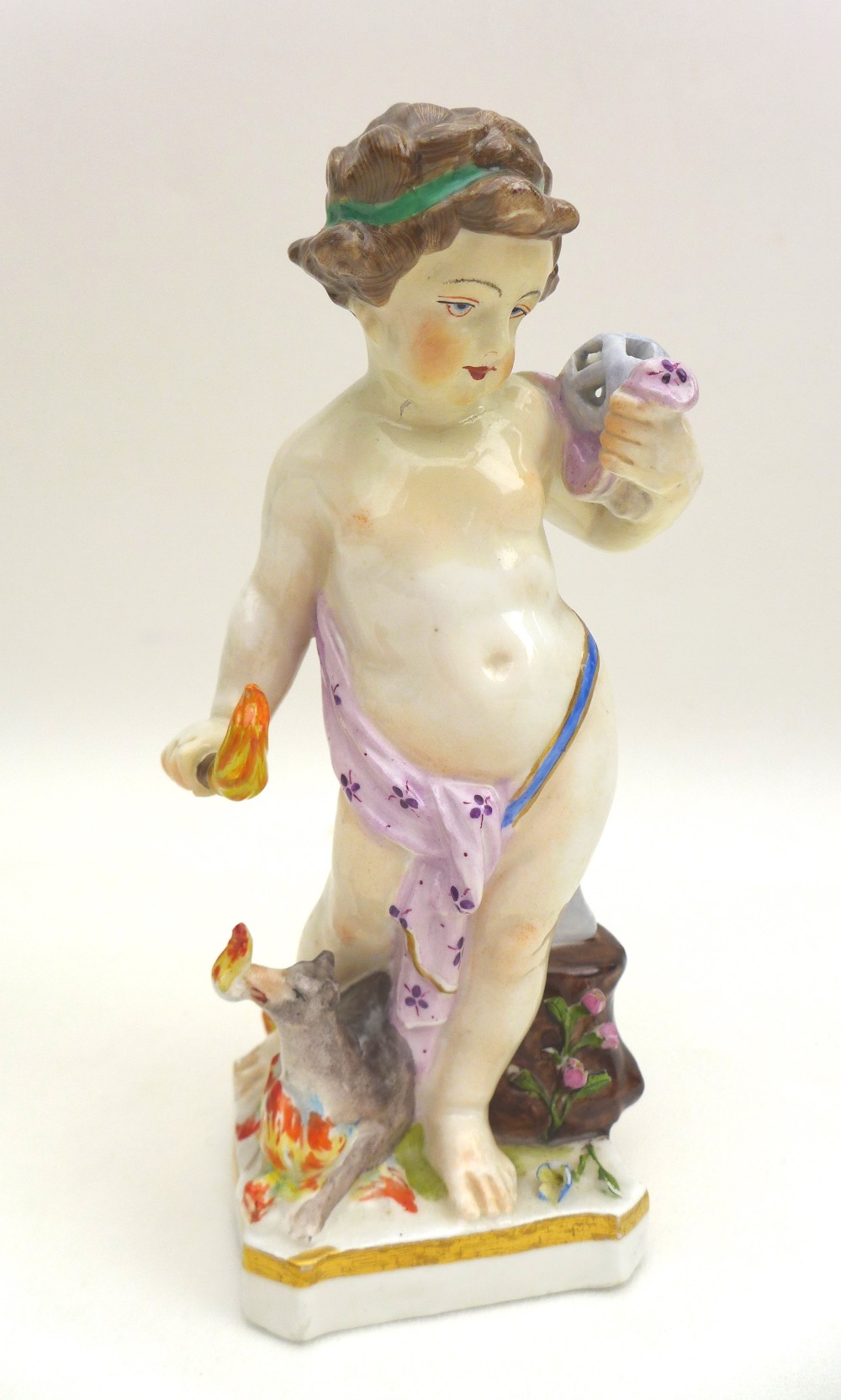 CATALOGUE AMENDMENT: A set of four 19th century Meissen style porcelain putti figures - Image 5 of 13