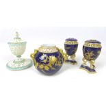 A collection of Grainger & Co Worcester wares, including a porcelain reticulated cup, cover and