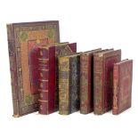 Bindings: a collection of six French late 19th century books, comprising Album de la Comedie