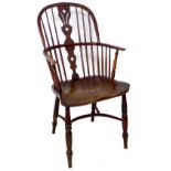 A George III oak 'Lincolnshire' Windsor armchair
