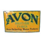 A large early 20th century Avon British tyres enamel advertisement sign, by Imperial Enamel Co.