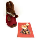 A Wendy Boston Playsafe Basil Brush teddy, together with a Basil Brush show guide signed by cast