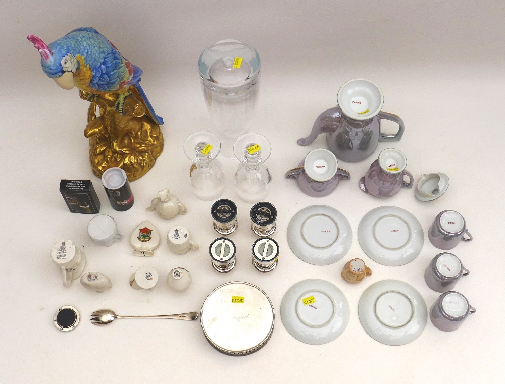A group ceramics, glass, and silver plated items, including an El Pardo parrot, with - Image 2 of 3