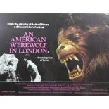 An American Werewolf in London (1981) film poster, 80.5 by 105.5, framed and glazed, 88.5 by 114cm.