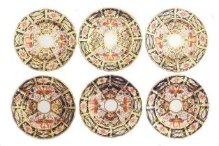 A group of six Royal Crown Derby Imari Traditional plates, 2451, 12.8cm diameter. (6)