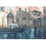 After Louis Etienne Dauphin (1885-1926): a Venetian canal scene, mezzotint,