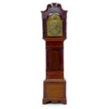 An 18th century mahogany long case clock, by T. Planner London, with brass Roman numeral dial,