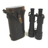 A pair of early 20th century cased binoculars, by Nicholas Buchner, Munchen, with Carl Zeiss Jena