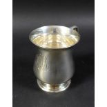 A Tiffany & Co. silver christening mug, early 20th century, engraved 'WRP' monogram to front,