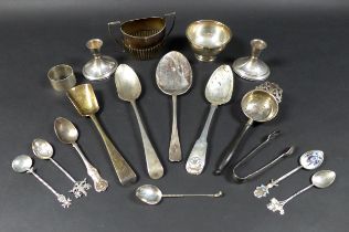 A small group of silver items, comprising an interesting early 18th century silver gilt shovel