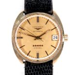 A Longines 5 Star Admiral Automatic gentleman's yellow metal cased wristwatch,